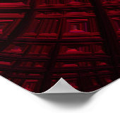 Poster Motif fractionné géométrique rectangulaire rouge g (Coin)