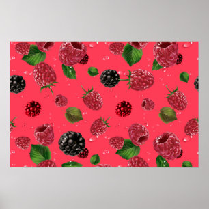 Poster Motif framboise