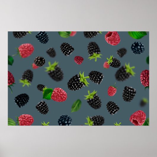 Poster Motif framboise 2 (Devant)