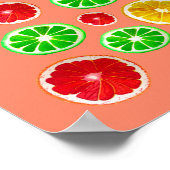 Poster Motif fruité aux fruits d'été coloré (Coin)