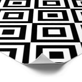 Poster Motif géométrique abstrait noir blanc (Coin)