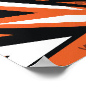 Poster Motif géométrique Abstrait orange et noir dynamiqu (Coin)