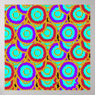 Poster Motif géométrique algorithmique coloré.