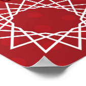 Poster Motif géométrique blanc rouge amusant conception (Coin)