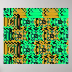 Poster Motif géométrique coloré avec erreur d'affichage