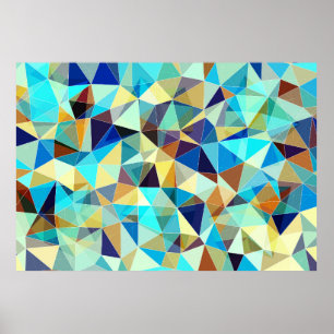 Poster Motif géométrique coloré, fond triangles, 