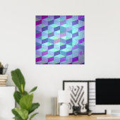 Poster Motif géométrique Cubes en Triangles (Bureau à domicile)