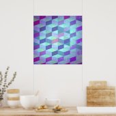 Poster Motif géométrique Cubes en Triangles (Cuisine)