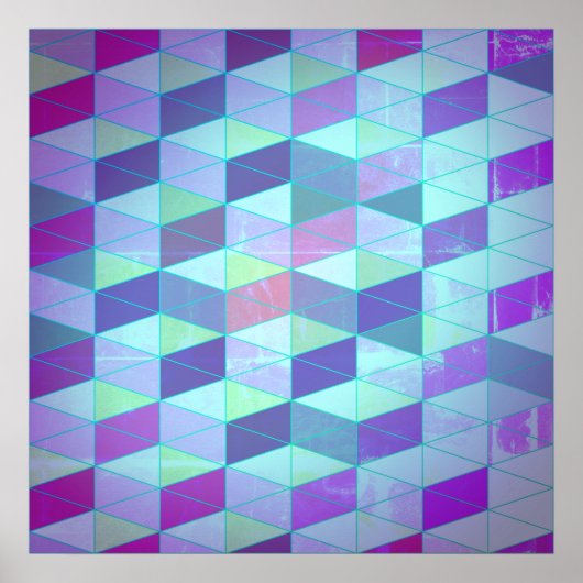 Poster Motif géométrique Cubes en Triangles (Devant)