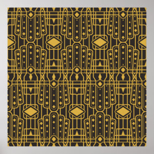 Poster Motif géométrique de luxe Art Déco. Or