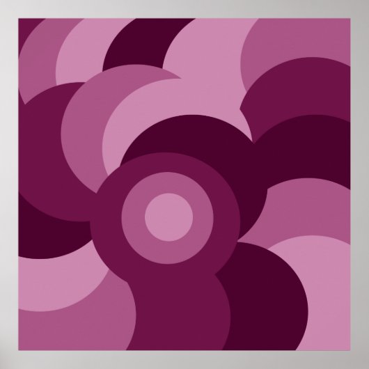 Poster motif géométrique des cercles rose et violet (Devant)