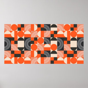 Poster Motif géométrique en blocs de couleurs vives.