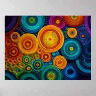 Poster Motif géométrique en spirale abstraite colorée