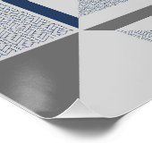 Poster Motif géométrique gris bleu Abstrait moderne (Coin)