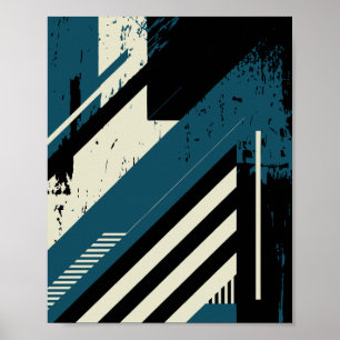 Poster Motif géométrique industriel avec texture grunge