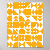 Poster Motif géométrique moderne jaune élégant (Devant)