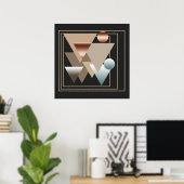 Poster motif géométrique moderniste abstrait (Bureau à domicile)