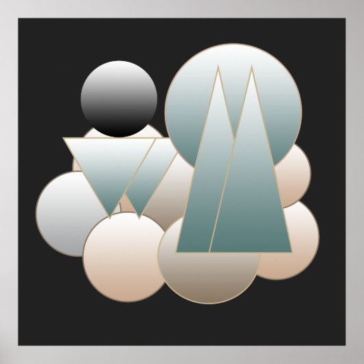 Poster motif géométrique moderniste abstrait (Devant)