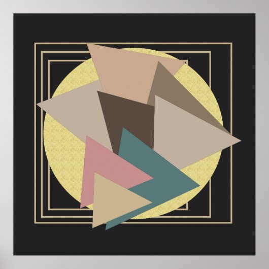 Poster motif géométrique moderniste abstrait (Devant)
