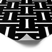 Poster motif géométrique noir et blanc Abstrait (Coin)