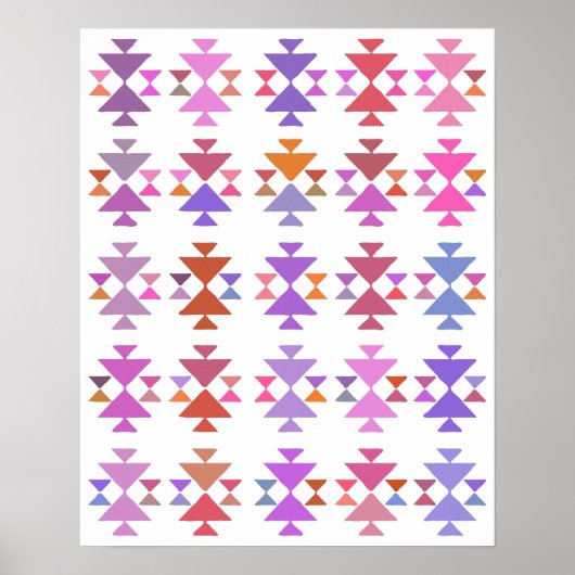 Poster Motif géométrique peint couleur en violet (Devant)