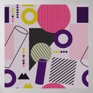 Poster Motif géométrique plat tendance, style, abstrait