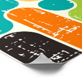 Poster Motif géométrique rétro abstrait (Coin)