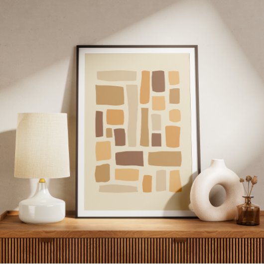 Poster Motif géométrique rétro avec rectangles
