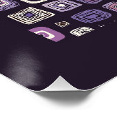 Poster Motif géométrique rétro violet (Coin)