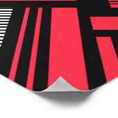 Poster Motif géométrique rouge, noir et blanc (Coin)