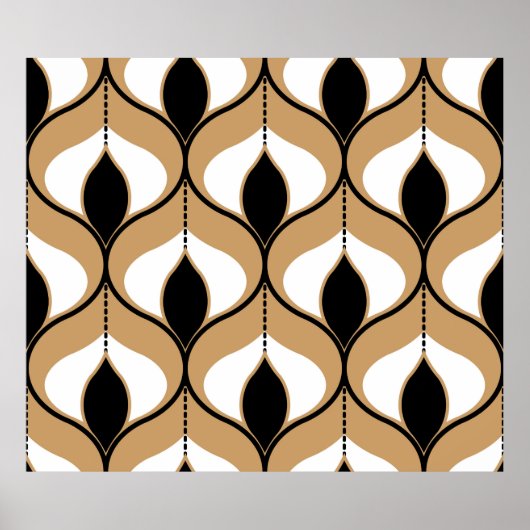 Poster Motif géométrique sans couture avec des lignes ond (Devant)