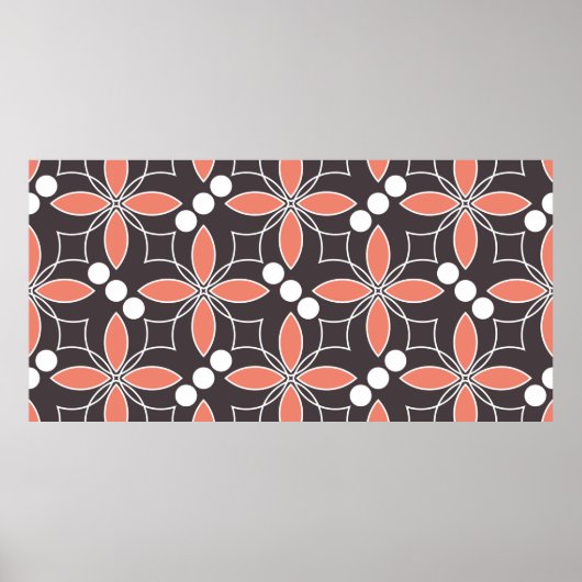 Poster Motif géométrique sans couture avec fleurs. art. (Devant)