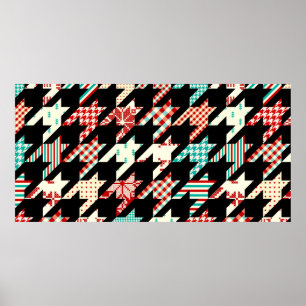 Poster Motif géométrique sans couture. Houndstooth classi