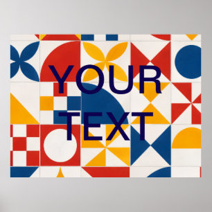 Poster Motif Géométrique TEXTE PERSONNALISÉ