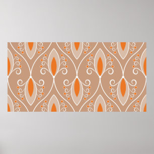 Poster Motif géométrique transparent avec tourbillons