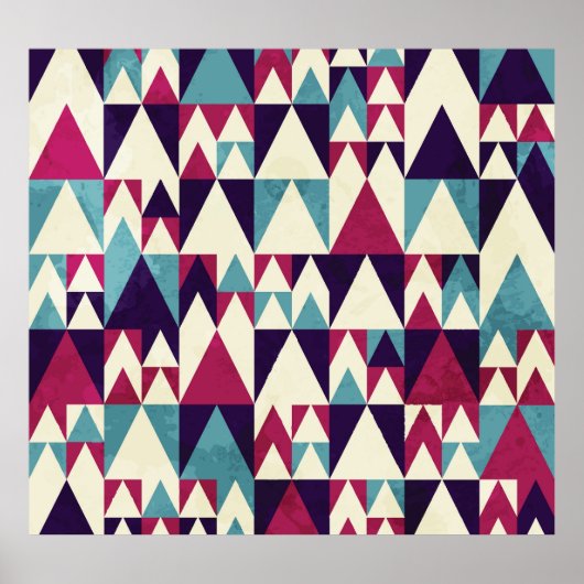 Poster Motif géométrique triangle rétro (Devant)