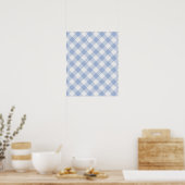 Poster Motif Gingham Bleu Clair Imprimé Carreaux Classiqu (Cuisine)