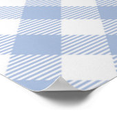 Poster Motif Gingham Bleu Clair Imprimé Carreaux Classiqu (Coin)