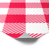 Poster Motif Gingham Rouge et Blanc Classique Rustique (Coin)