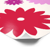 Poster Motif Grandes Fleurs Colorées (Coin)