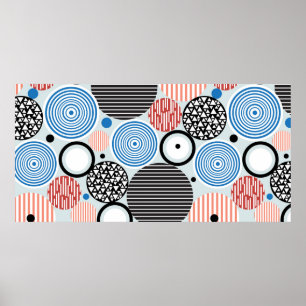 Poster motif graphique de cercles multicolores différents
