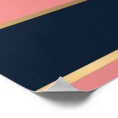 Poster Motif Gras Rose Bleu Gold (Coin)
