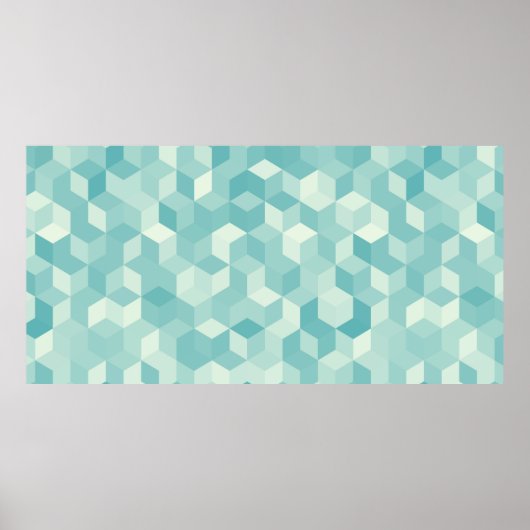 Poster Motif Hexagonal bleu clair transparent (Devant)