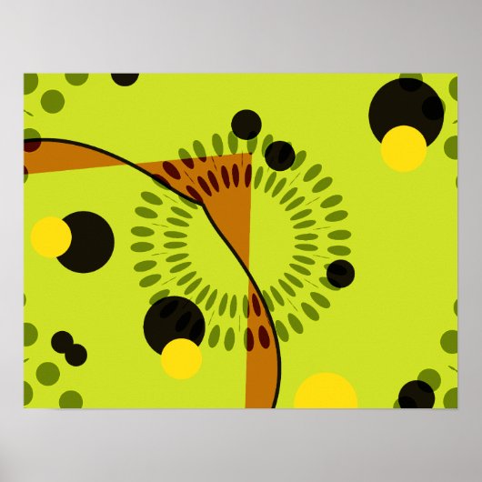 Poster Motif Hip Green et Black Geometry Circles (Devant)