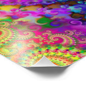 Poster Motif hippy arc-en-ciel fractal (Coin)