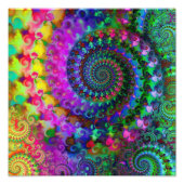 Poster Motif hippy arc-en-ciel fractal (Devant)