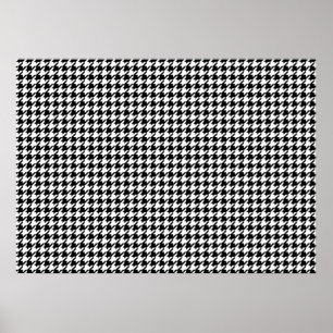 Poster Motif Houndstooth - noir et blanc