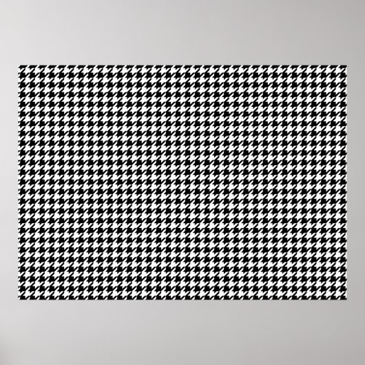 Poster Motif Houndstooth - noir et blanc (Devant)