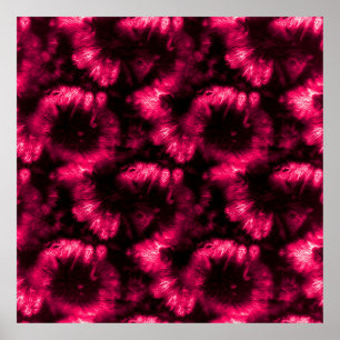 Poster Motif Hypno. Tissu Shibori Rose. Épi Hypno foncé