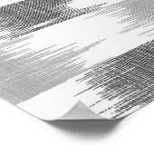 Poster Motif ikat blanc noir moderne (Coin)